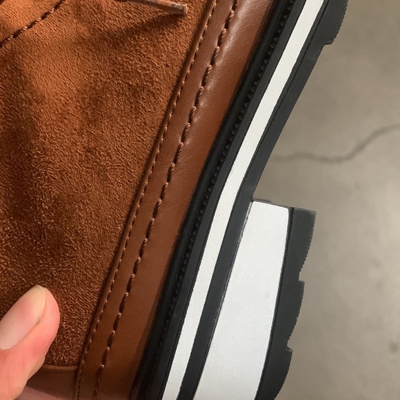 Women’s Lace Up Zip non Slip Sole Ankle Boot in Brown Faux Suede - Picture 13 of 16